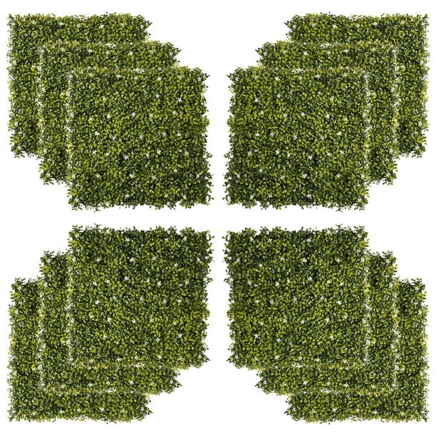 12PCs 20x20'' Artificial Grass Privacy Fence Panel Milan Wall Boxwood Hedge Mat 12PCs 20x20'' Artificial Grass Privacy Fence Panel Milan Wall Boxwood Hedge Mat